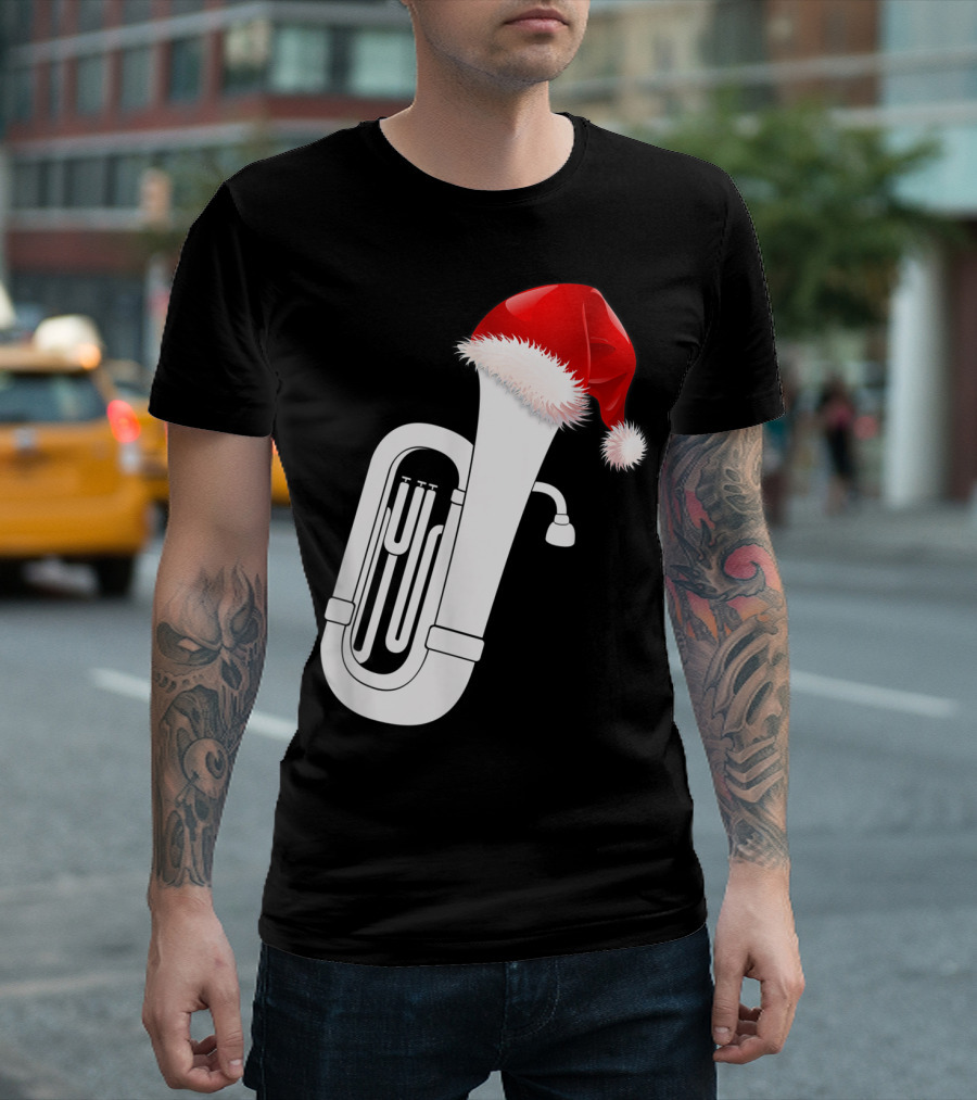 Christmas Tuba Santa Band Players Festive Holiday Instrument T-Shirt