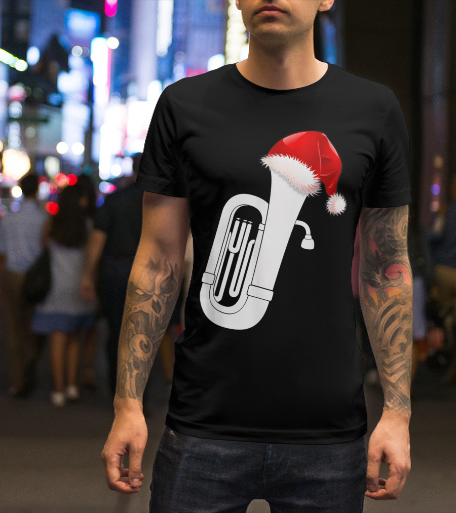 Christmas Tuba Santa Band Players Festive Holiday Instrument T-Shirt