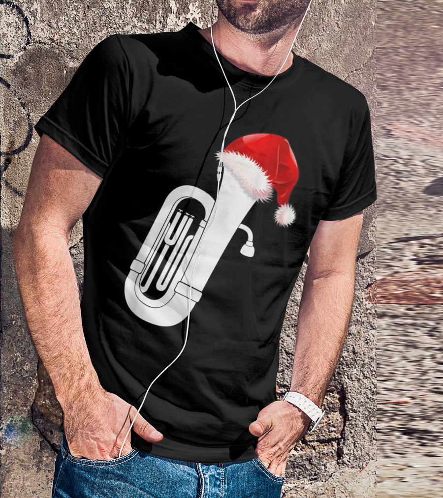Christmas Tuba Santa Band Players Festive Holiday Instrument T-Shirt