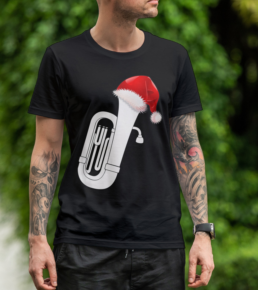 Christmas Tuba Santa Band Players Festive Holiday Instrument T-Shirt