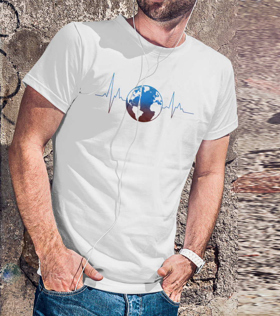 Climate Change Earth Heartbeat Monitor T-Shirt
