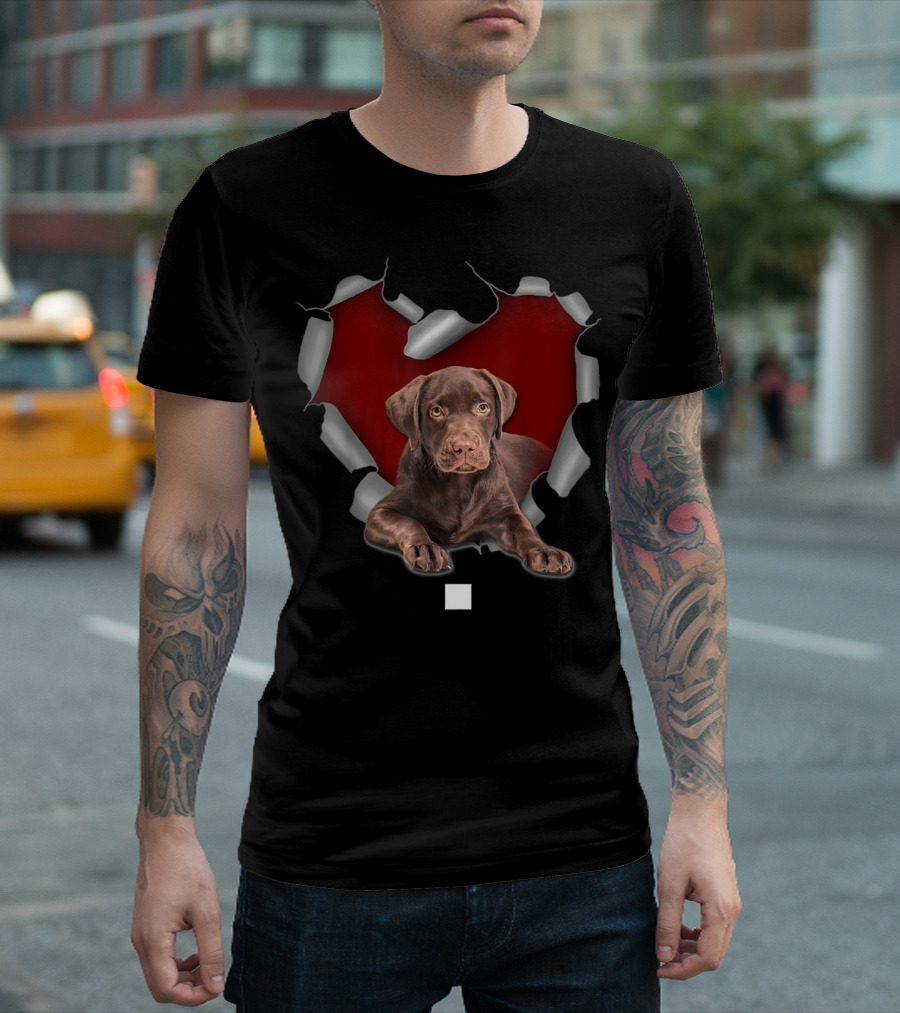 Cute Torn Heart Labrador Retriever Dog T-Shirt