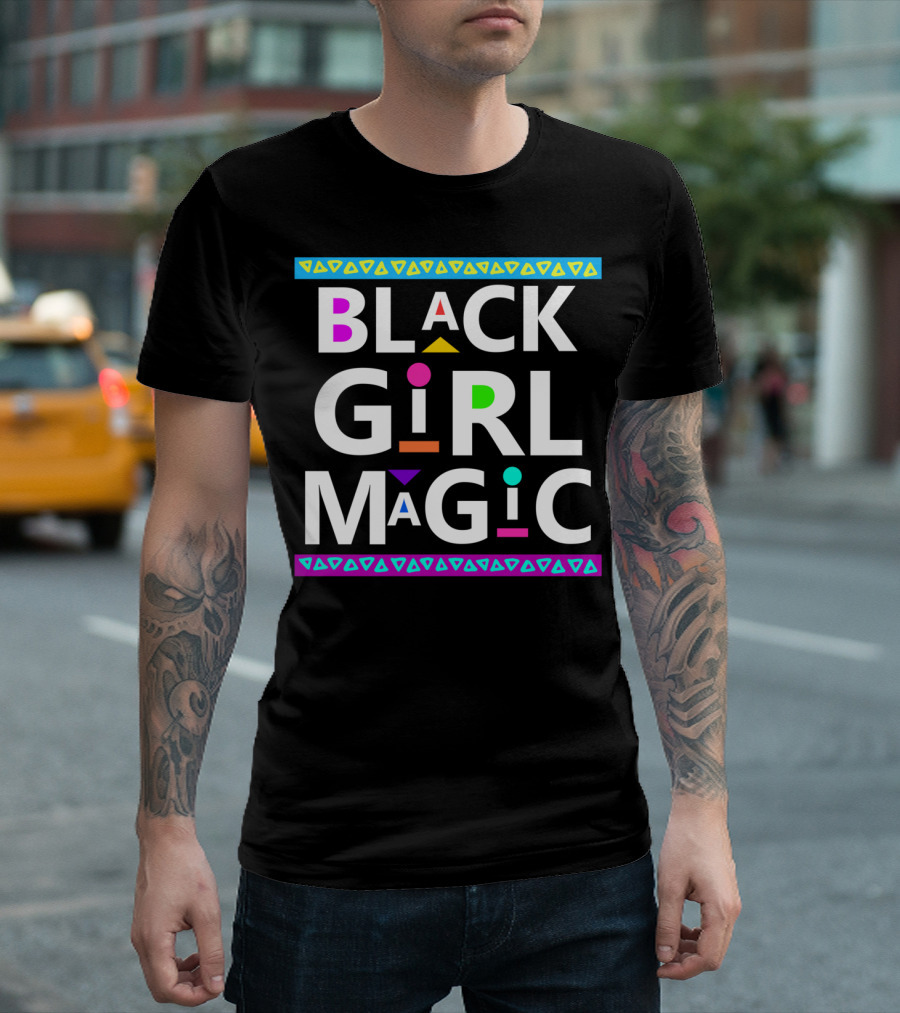 Black Girl Magic Dashiki Style With Colorful Accents T-Shirt