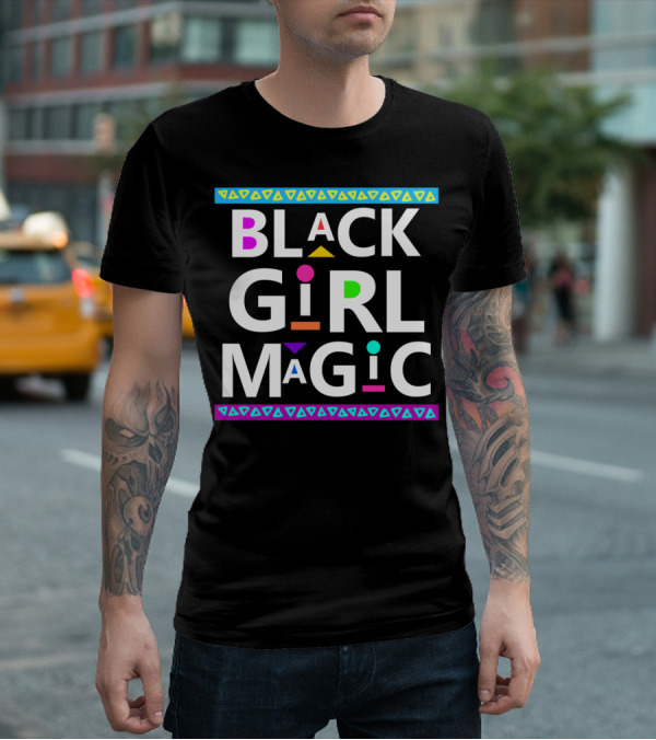 Black Girl Magic Dashiki Style With Colorful Accents T-Shirt