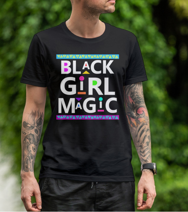Black Girl Magic Dashiki Style With Colorful Accents T-Shirt