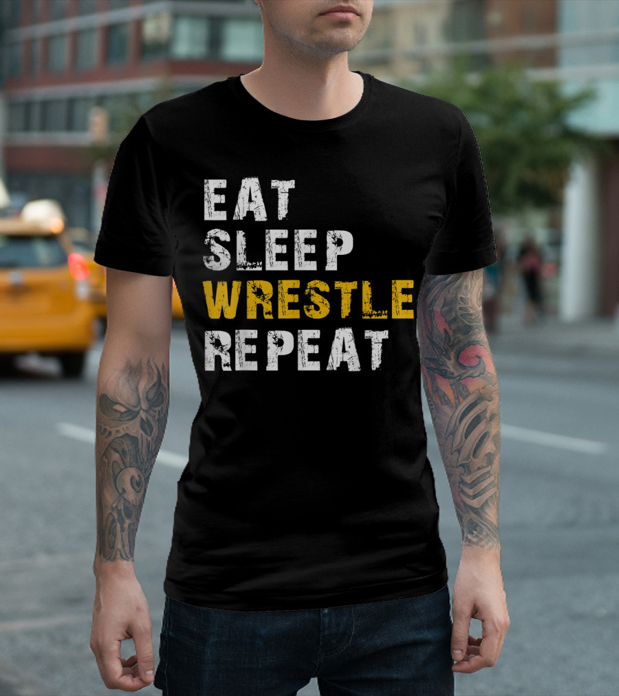 Eat Sleep Wrestle Repeat Wrestling Lifestyle T-Shirt
