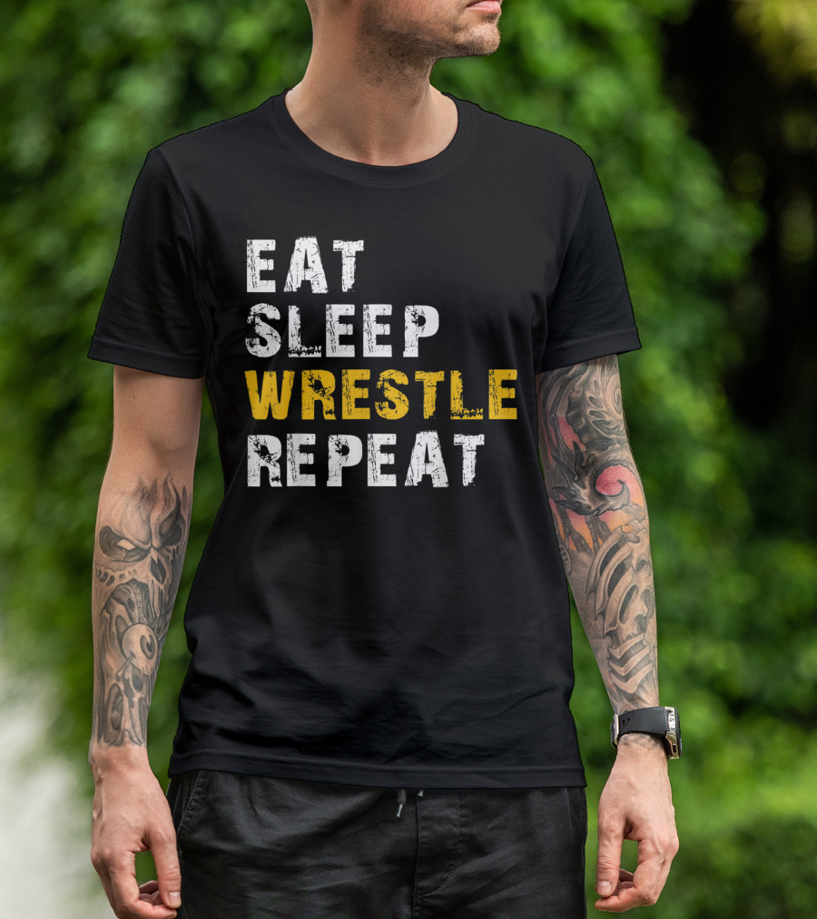 Eat Sleep Wrestle Repeat Wrestling Lifestyle T-Shirt