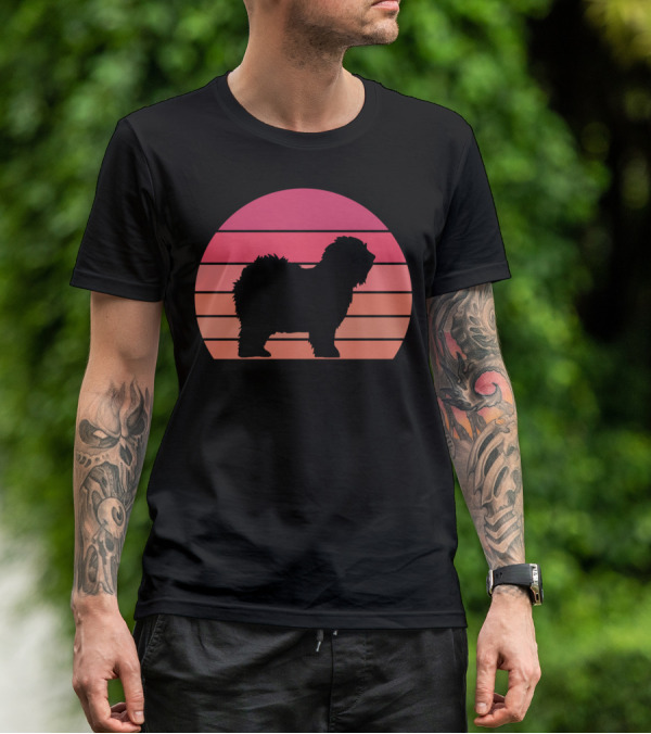 English Sheepdog Cool Vintage Sunset T-Shirt