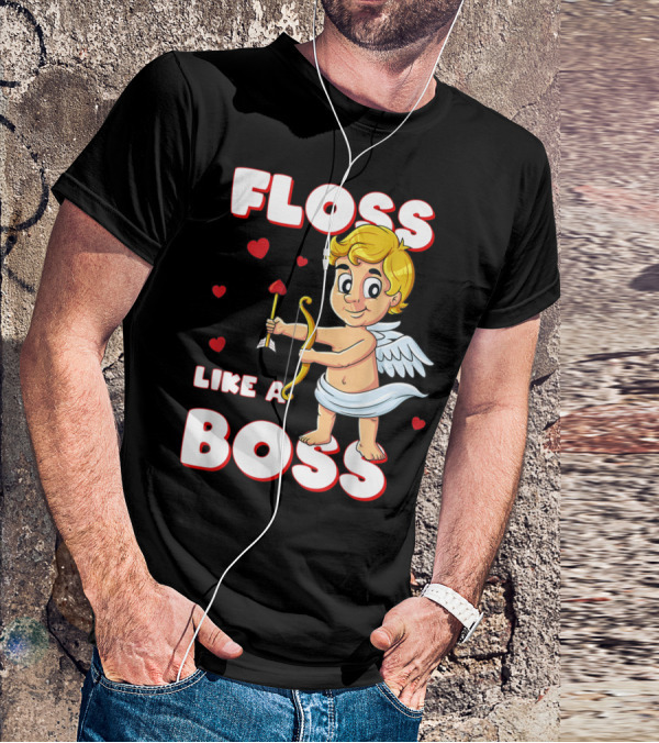 Floss Like A Boss Cupid Valentine's Day Bow Arrow Hearts T-Shirt