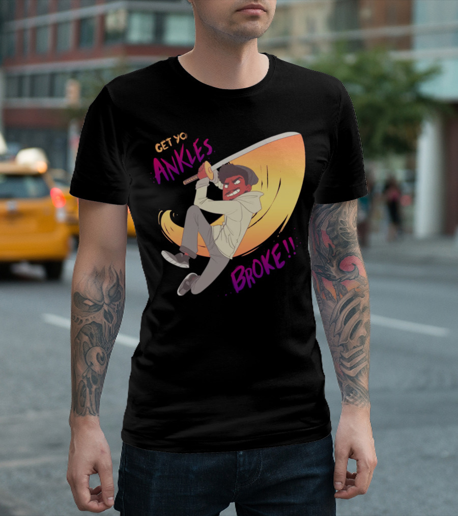 Get Yo Ankles Broke Animated Sword Action Scene T-Shirt
