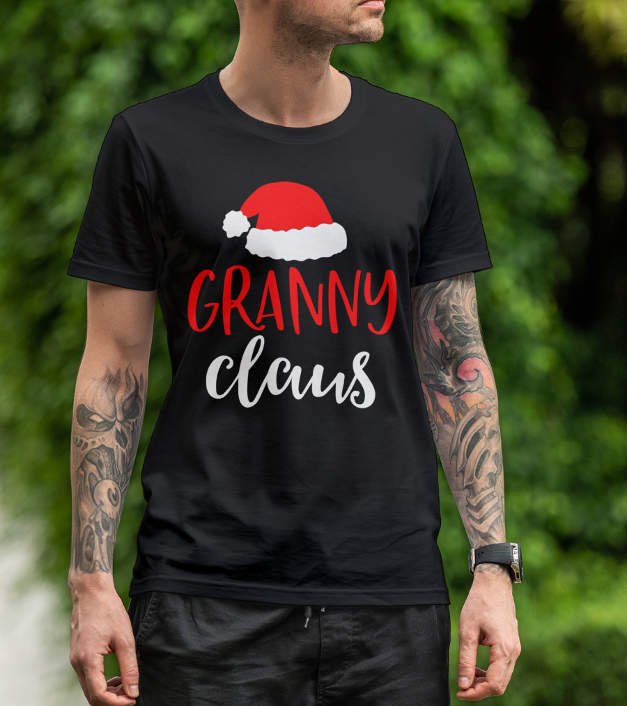 Granny Claus Christmas Santa Hat T-Shirt