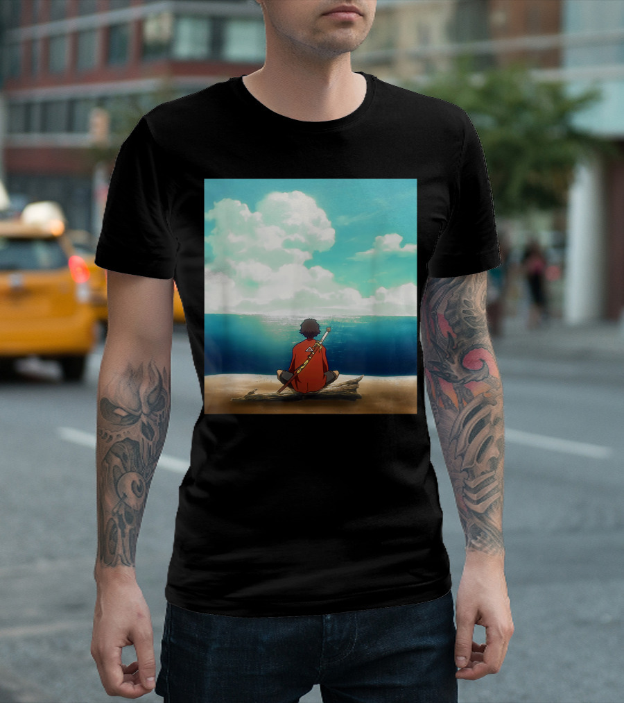 Samurai Champloo Reflective Ocean Scene T-Shirt