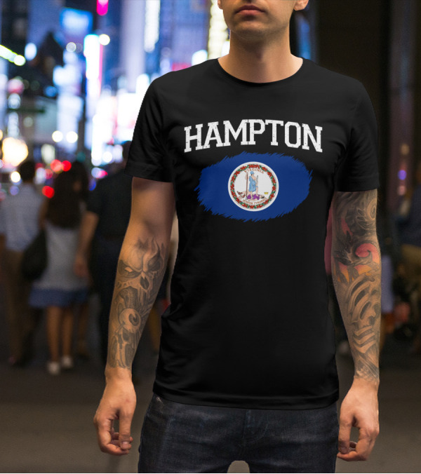 Hampton Virginia State Flag Vintage USA Sports T-Shirt