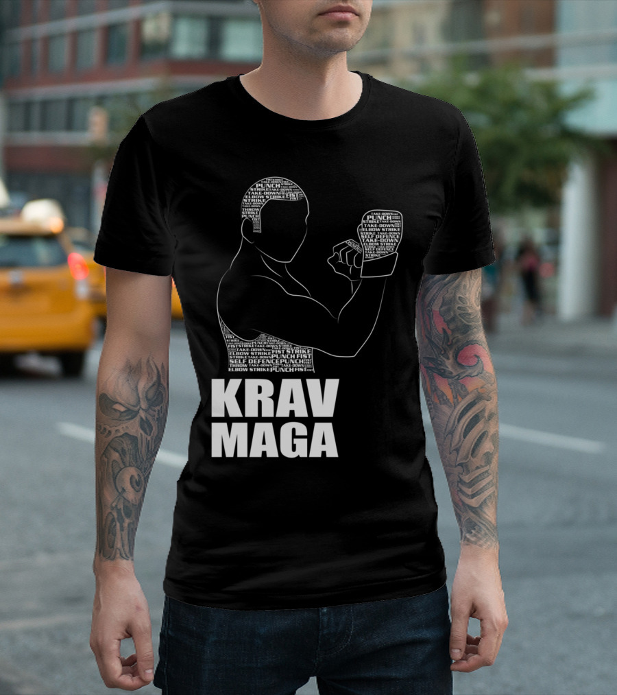 Krav Maga Men Self Defense Instructor Punch Strike Technique T-Shirt