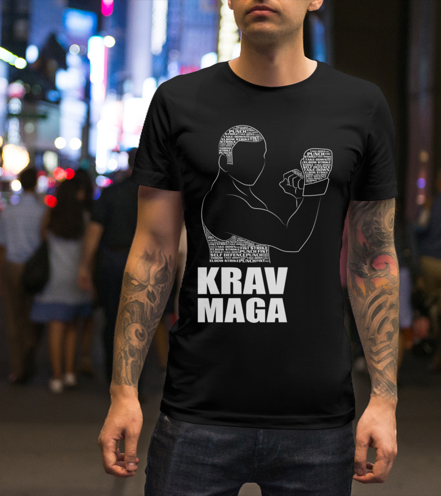 Krav Maga Men Self Defense Instructor Punch Strike Technique T-Shirt