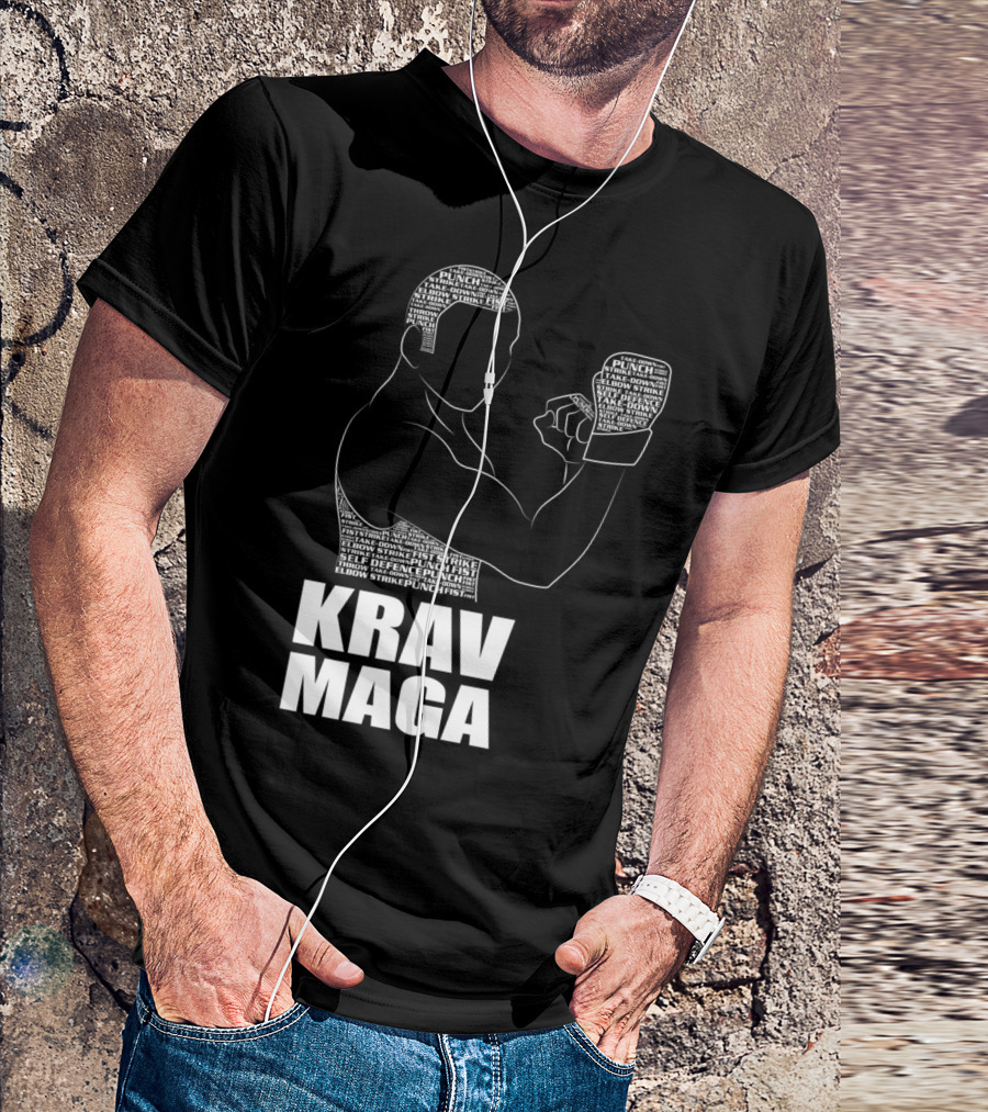 Krav Maga Men Self Defense Instructor Punch Strike Technique T-Shirt