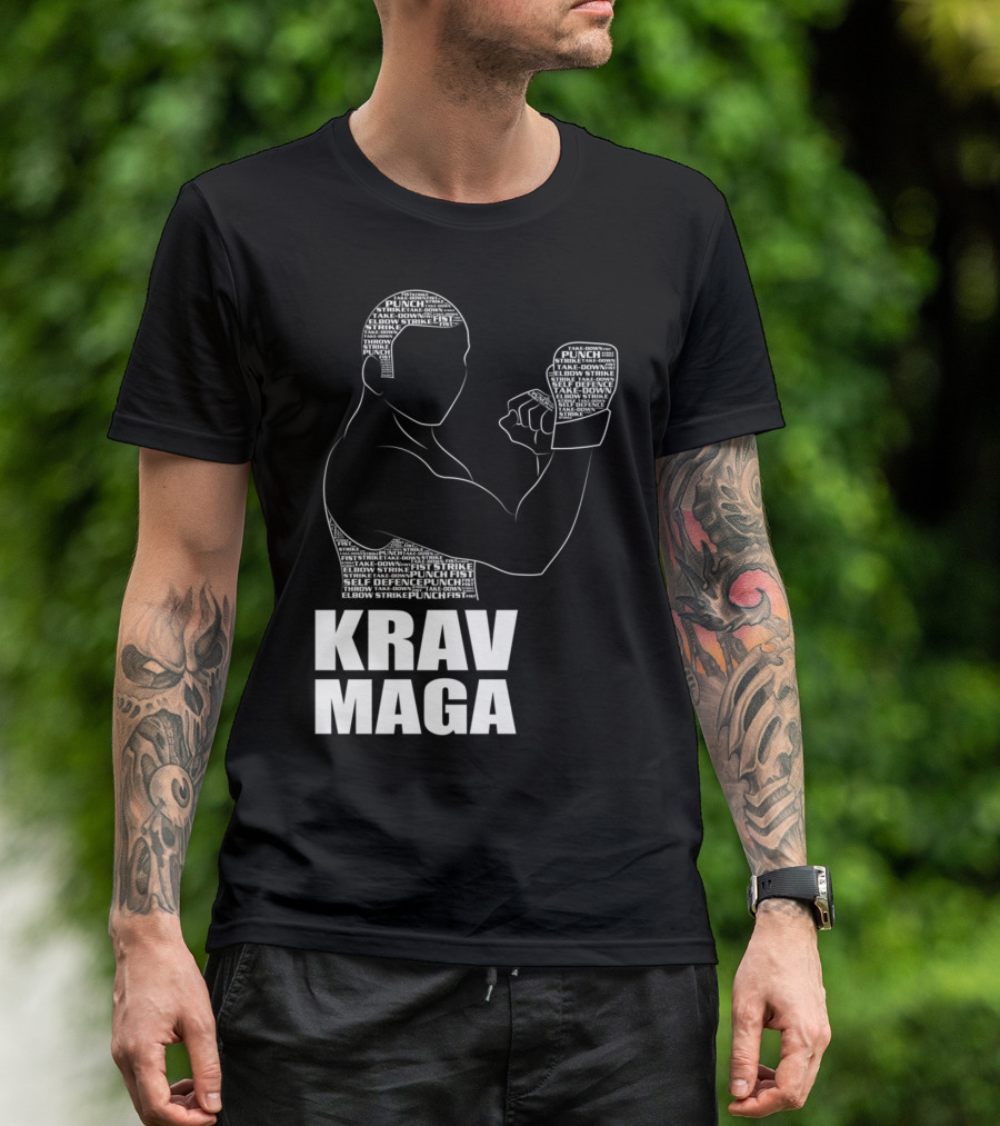 Krav Maga Men Self Defense Instructor Punch Strike Technique T-Shirt