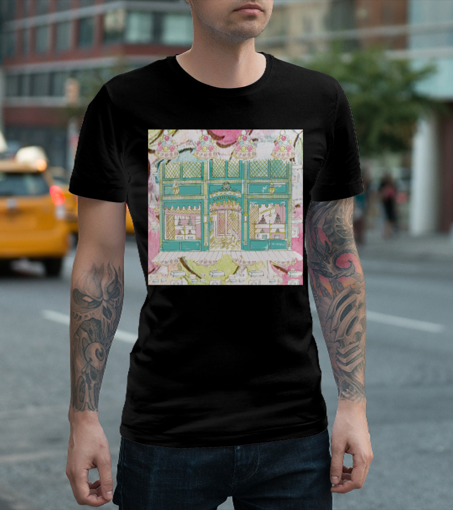 Laduree Shop Window Pastel Colour Macarons French Patisserie Display T-Shirt
