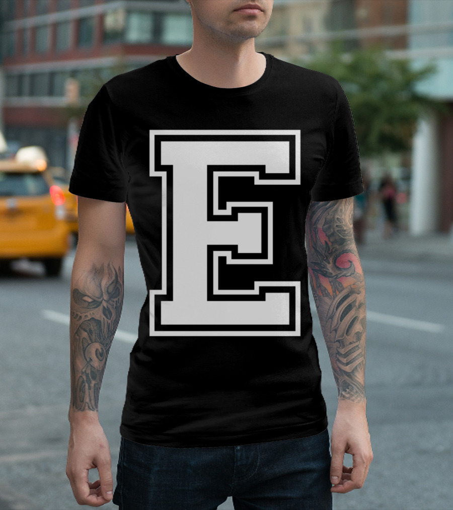 Letter E Initial Old School Group Match T-Shirt