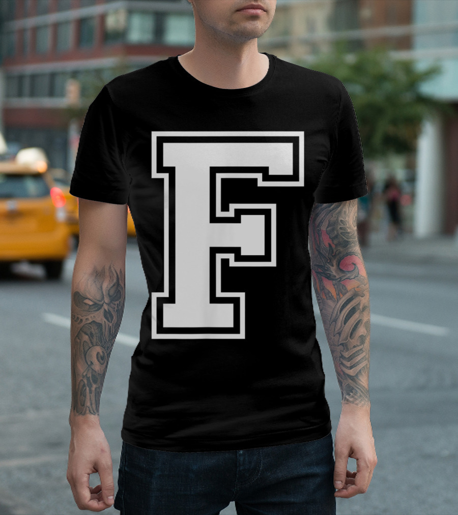 F Letter Name Initial Group Match Old School T-Shirt