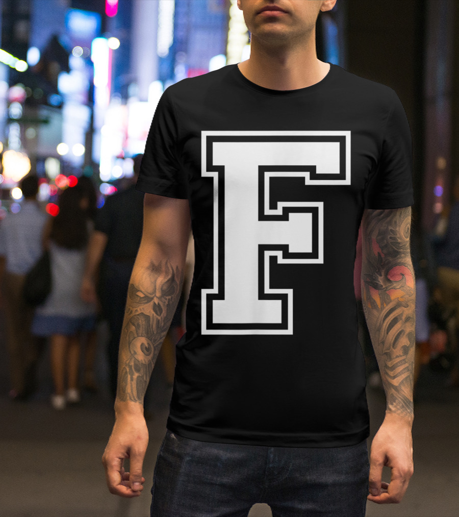 F Letter Name Initial Group Match Old School T-Shirt