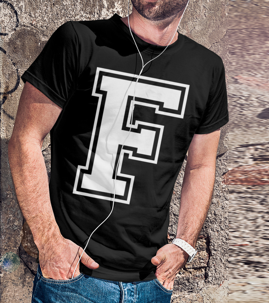 F Letter Name Initial Group Match Old School T-Shirt