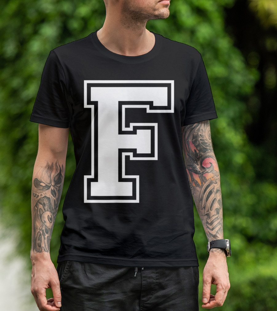 F Letter Name Initial Group Match Old School T-Shirt
