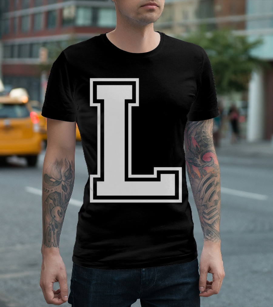 Letter L Name Initial Group Match Old School Block T-Shirt