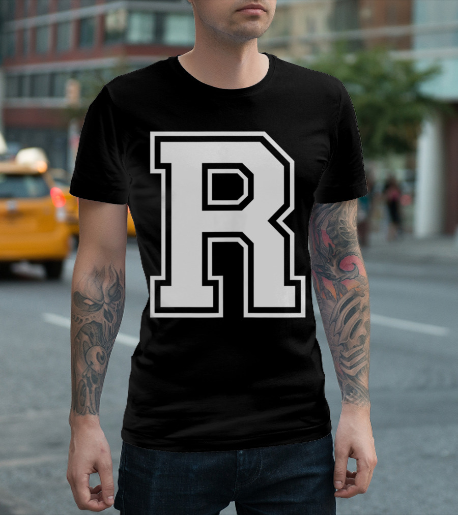 R Name Initial Old School Style Letter T-Shirt