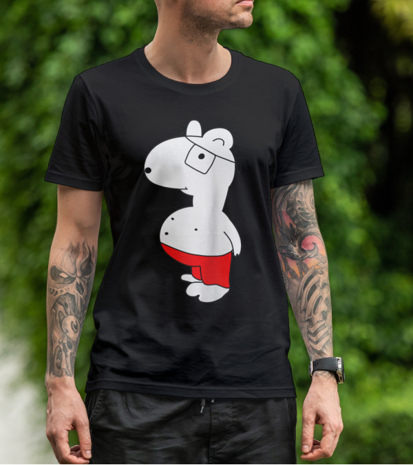 Marcuskun Bear Character With Glasses And Red Shorts T-Shirt