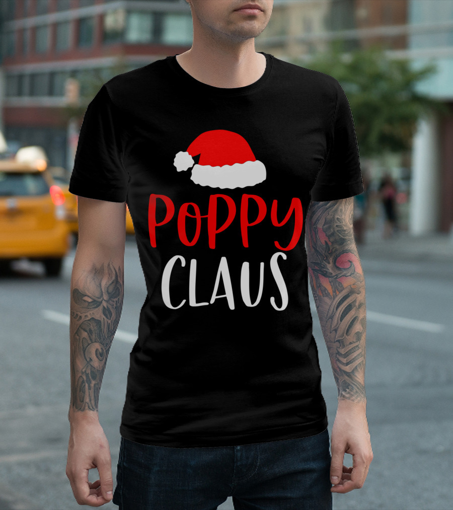 Poppy Claus Funny Christmas Santa Hat T-Shirt