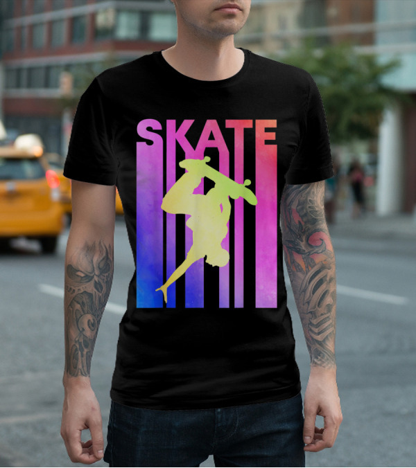 SKATE Retro Skateboard Backflip Vintage T-Shirt