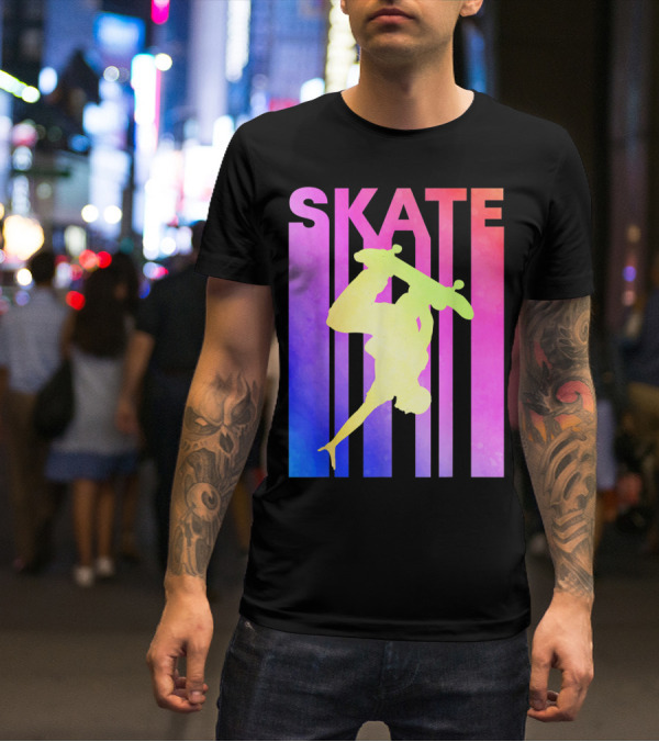 SKATE Retro Skateboard Backflip Vintage T-Shirt