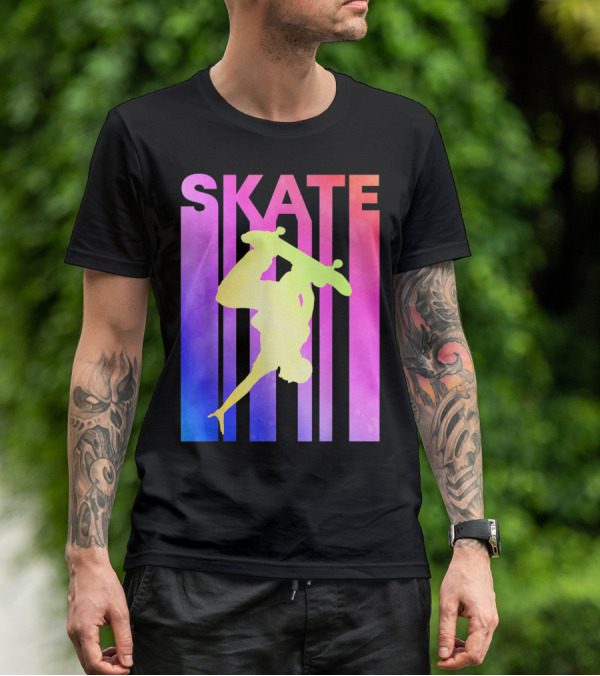 SKATE Retro Skateboard Backflip Vintage T-Shirt
