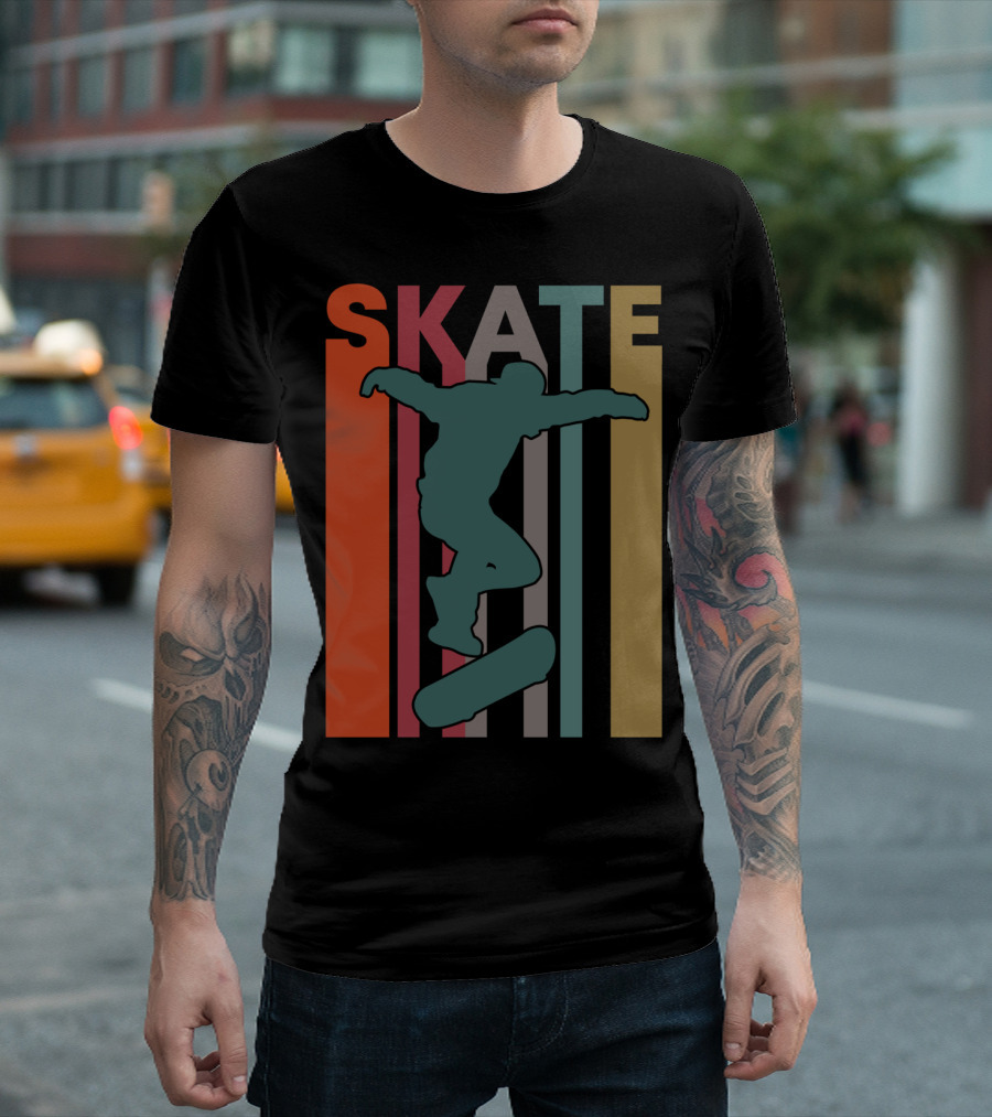 Retro Skate Skateboarder Vintage 70S 80S Skateboarding T-Shirt