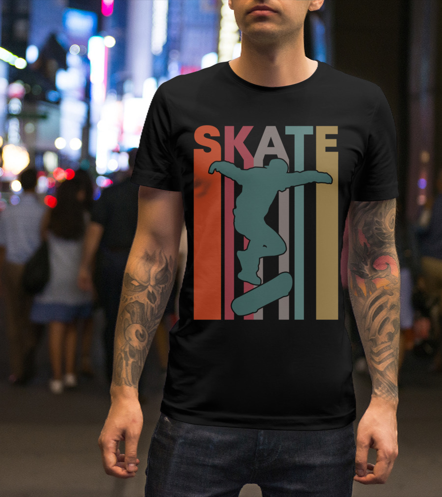 Retro Skate Skateboarder Vintage 70S 80S Skateboarding T-Shirt