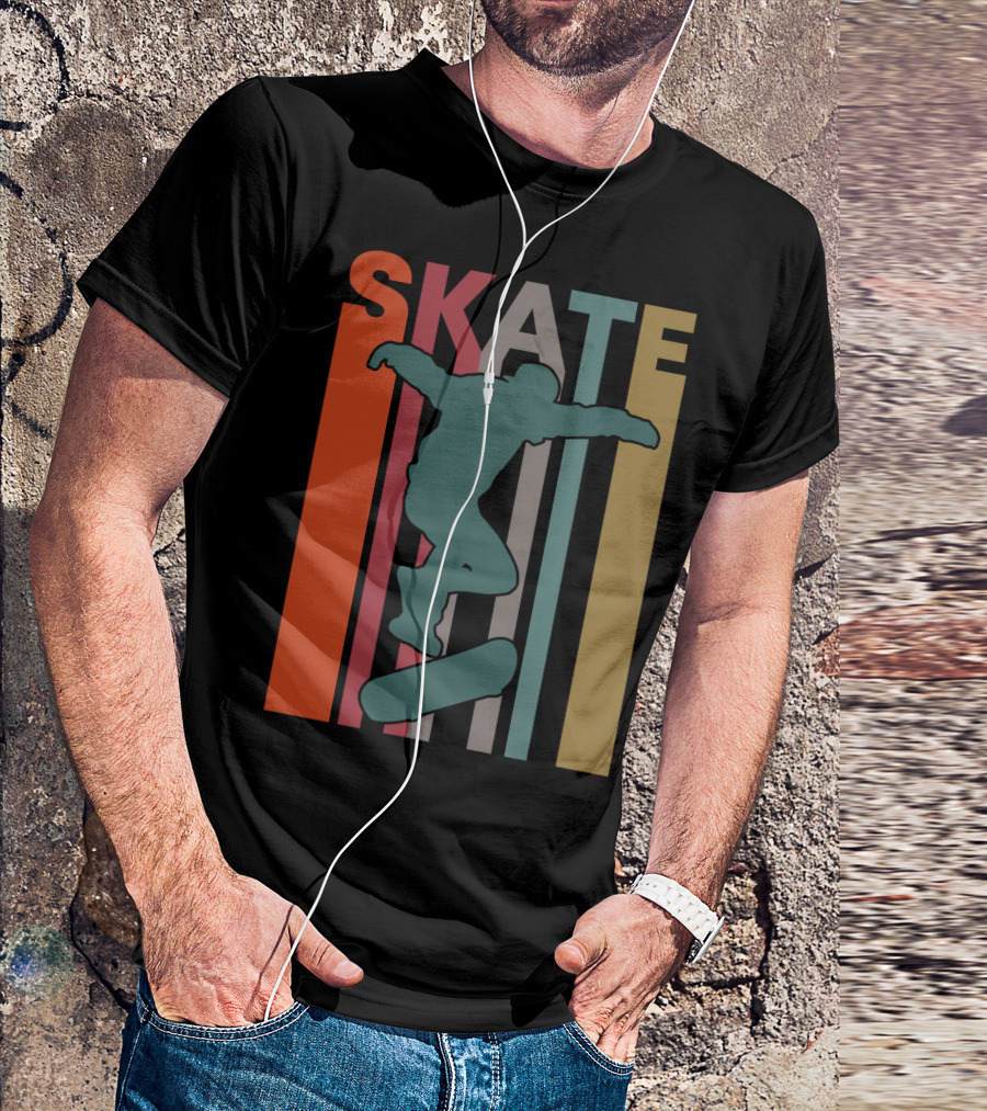 Retro Skate Skateboarder Vintage 70S 80S Skateboarding T-Shirt
