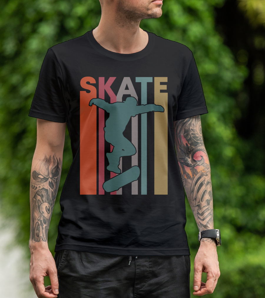 Retro Skate Skateboarder Vintage 70S 80S Skateboarding T-Shirt