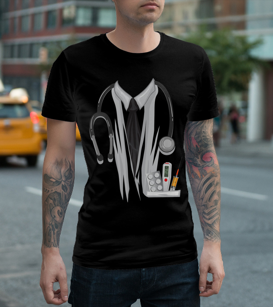 Doctor Costume Stethoscope Nurse Tools Halloween T-Shirt