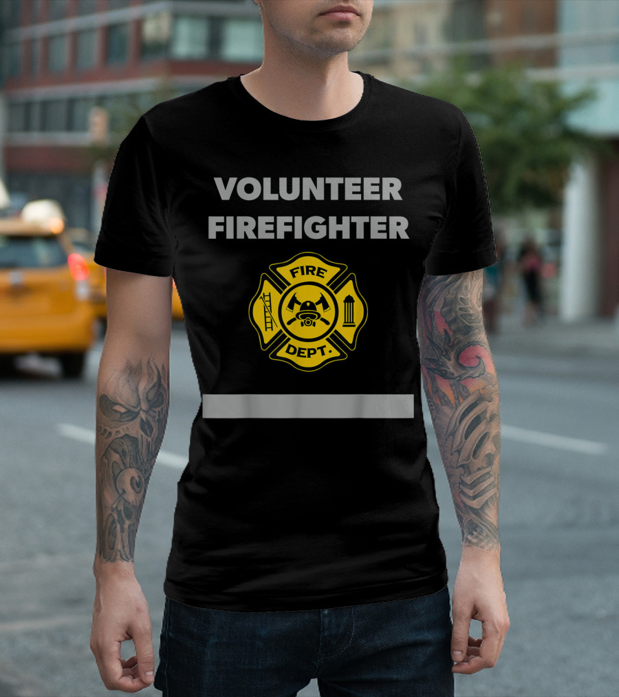 Volunteer Firefighter Fire Dept Badge T-Shirt