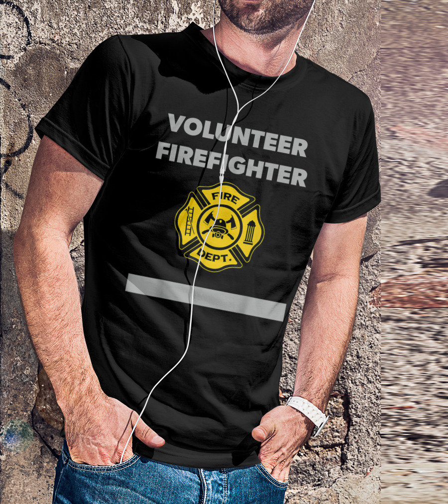 Volunteer Firefighter Fire Dept Badge T-Shirt