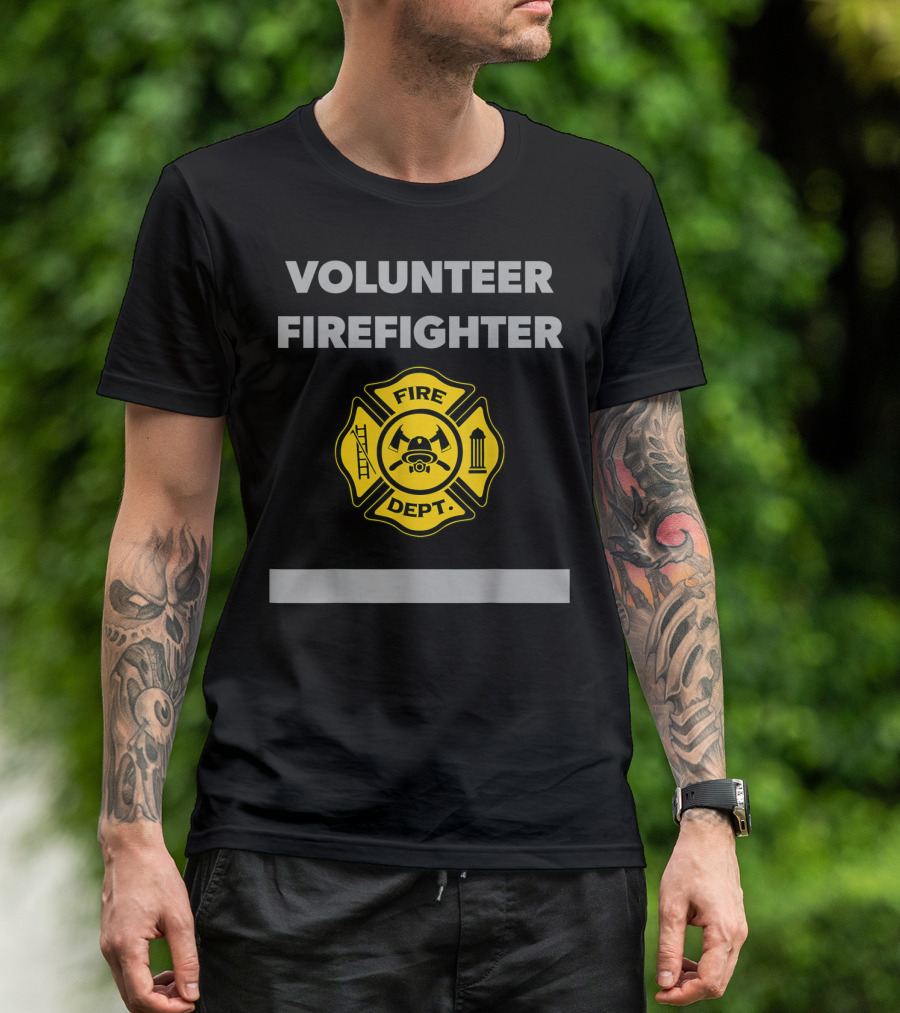 Volunteer Firefighter Fire Dept Badge T-Shirt