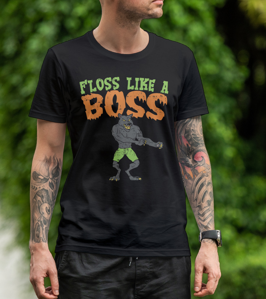 Floss Like A Boss Dancing Werewolf Halloween T-Shirt