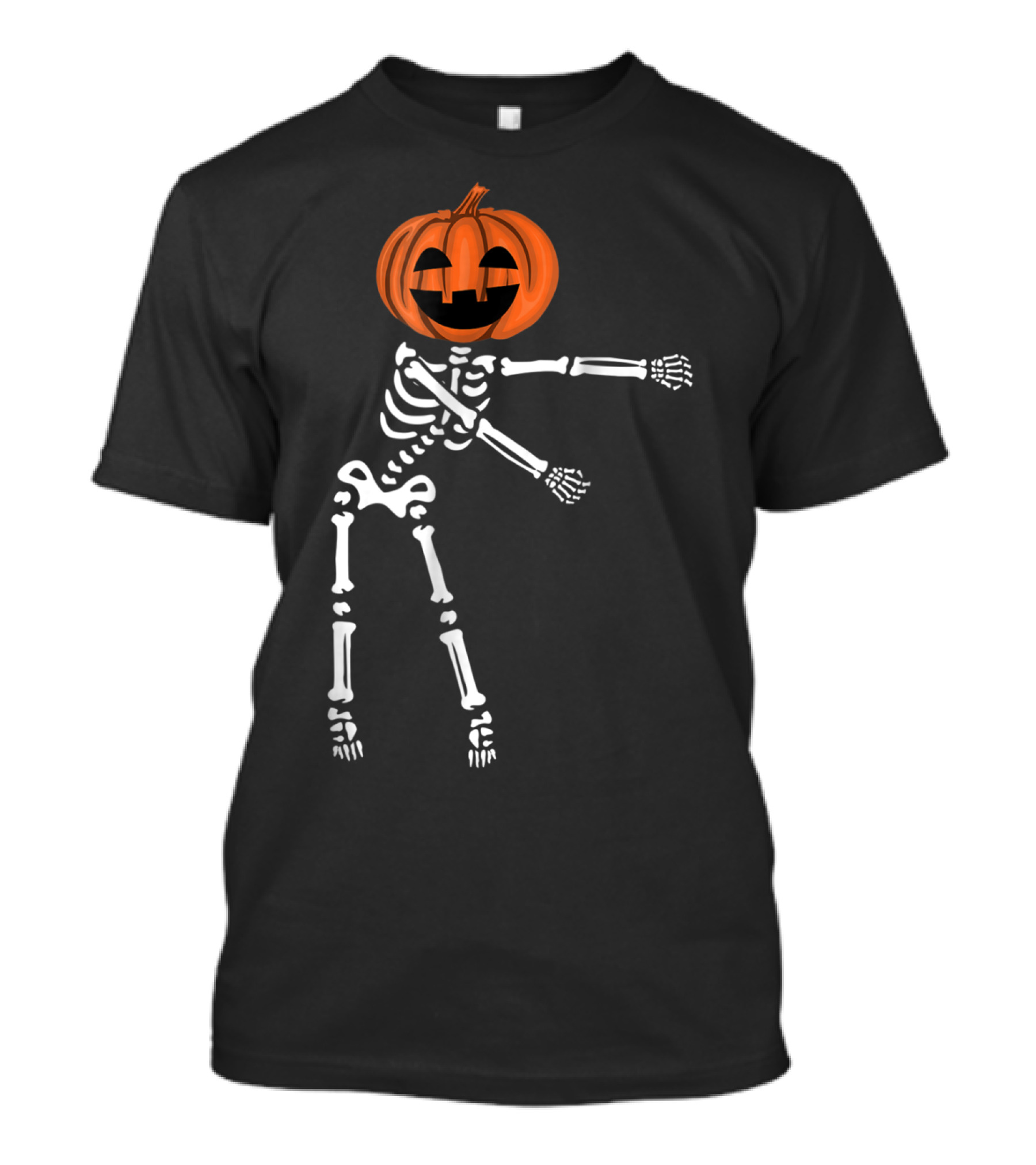 Flossing Skeleton With Pumpkin Head Funny Dance T-Shirt