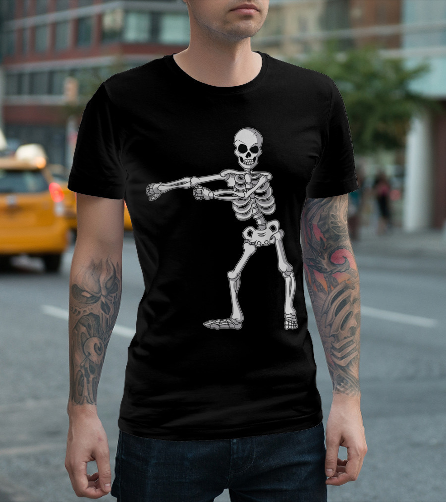 Flossing Skeleton Funny Halloween Dance T-Shirt