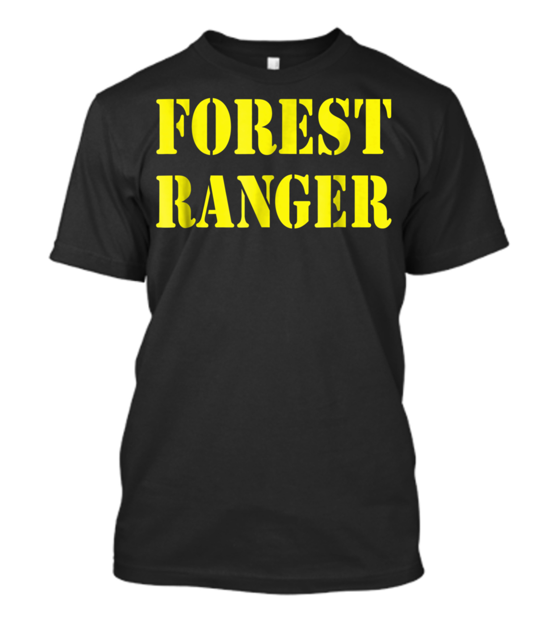 Forest Ranger Bold Yellow Stencil Text T-Shirt