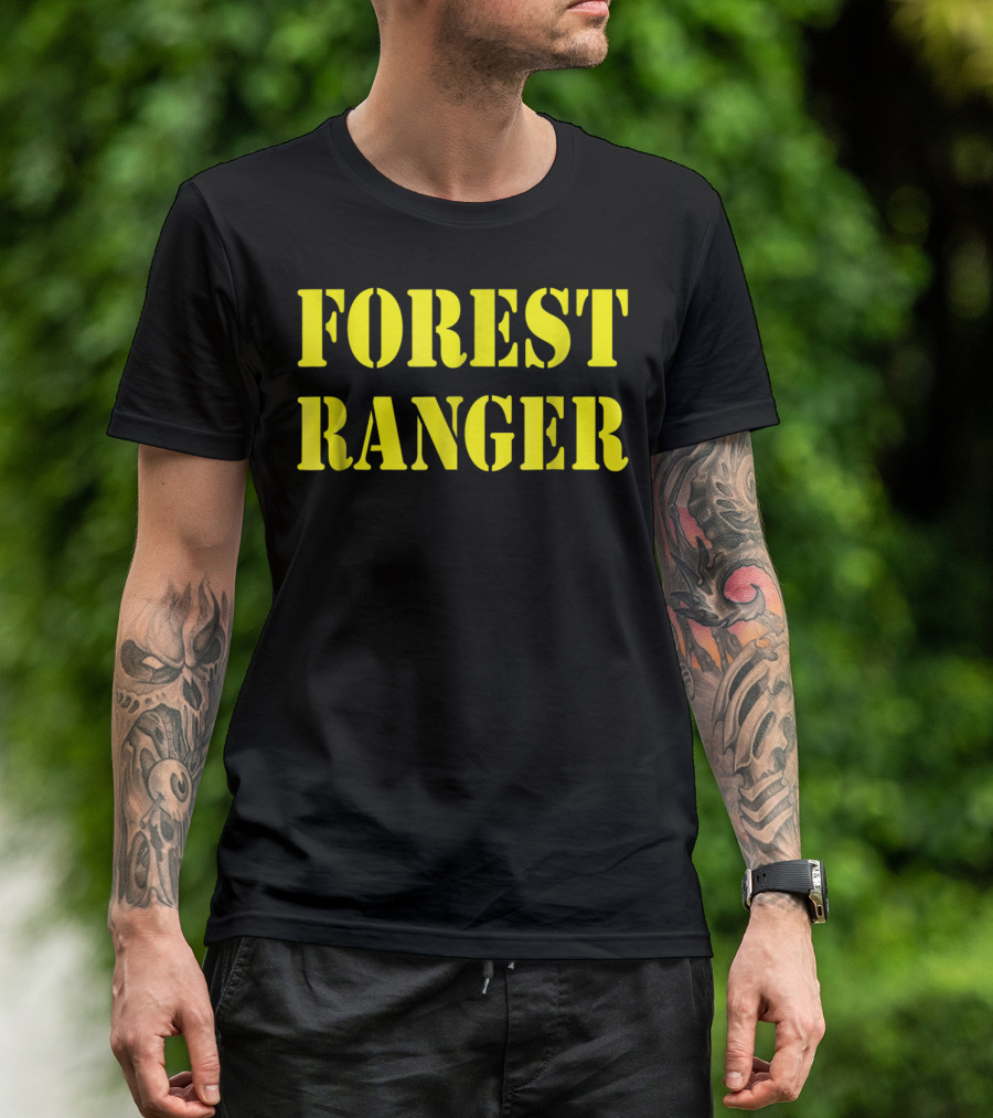 Forest Ranger Bold Yellow Stencil Text T-Shirt