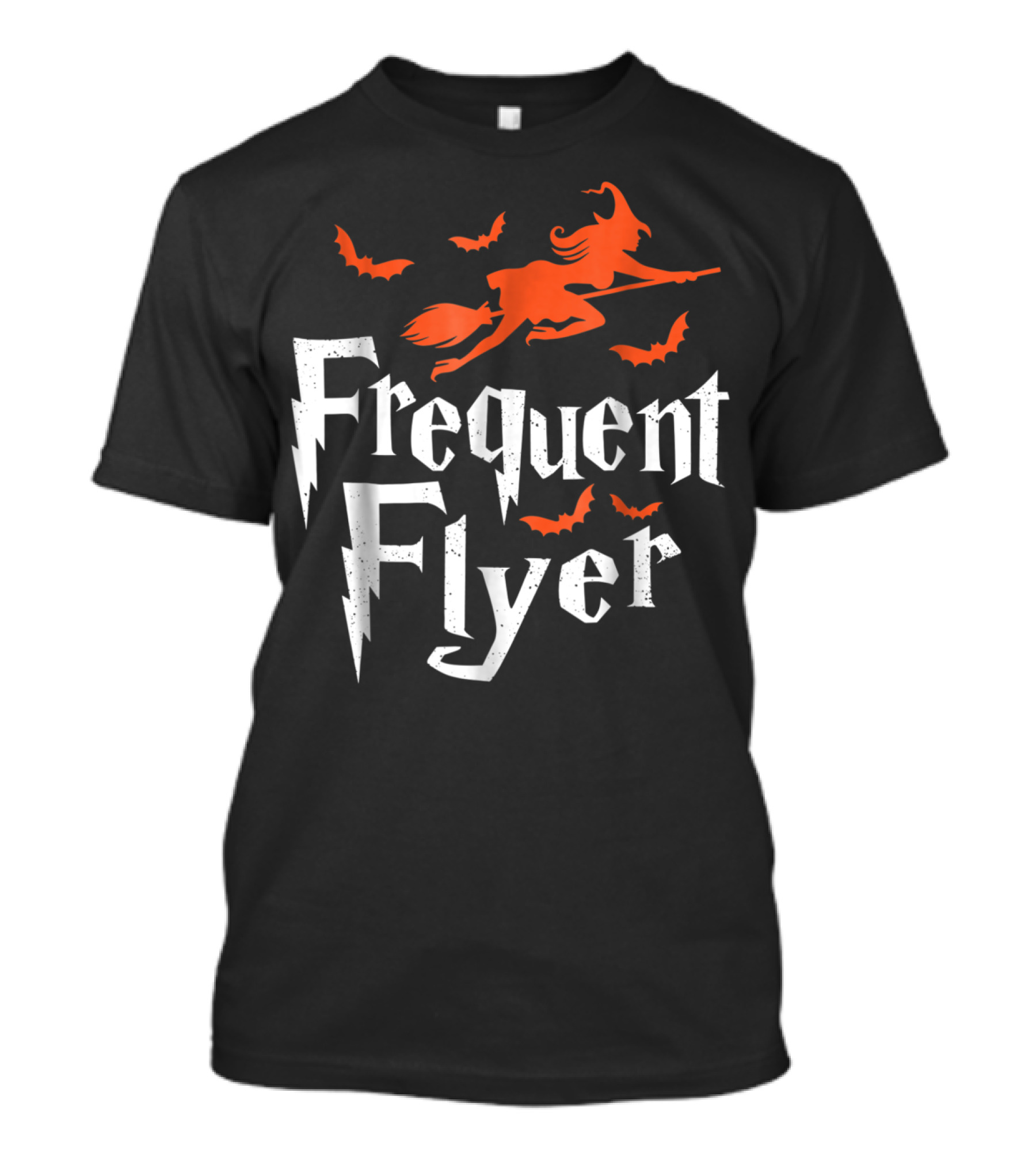 Frequent Flyer Halloween Witch With Bats T-Shirt