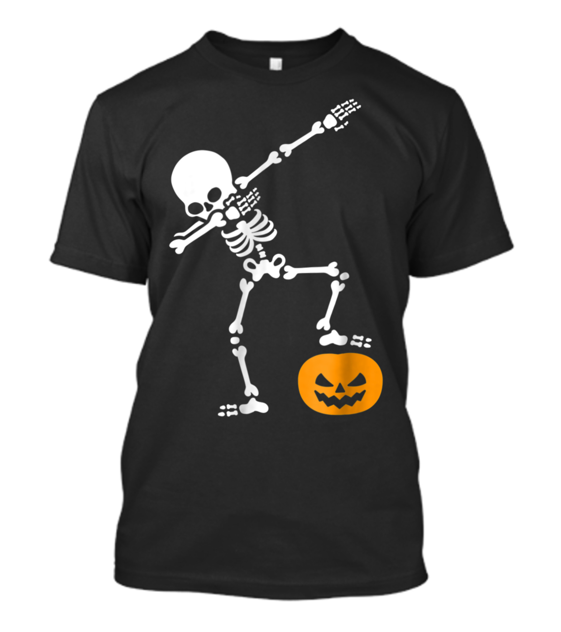 Funny Pumpkin Head Skeleton Dabbing Pose T-Shirt