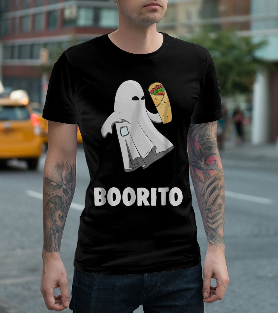 Boorito Funny Ghost Halloween Mexican Burrito T-Shirt